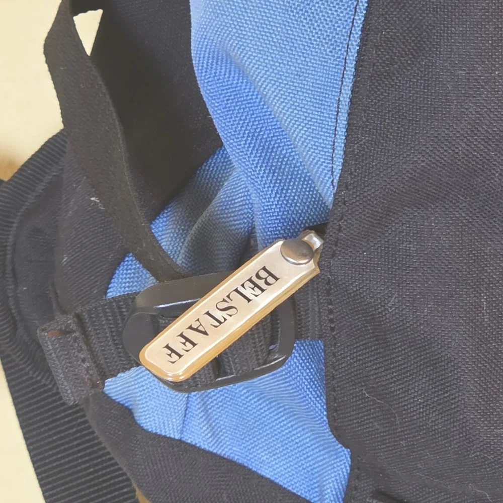 Belstaff Technical‎ Canvas Backpack Black Blue Moto Gorpcore Utility Bag